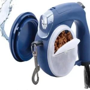 Retractable Dog Leash with Light for Night Walking Pet Dog Lead With Water Bowl Food Box Poop Bag